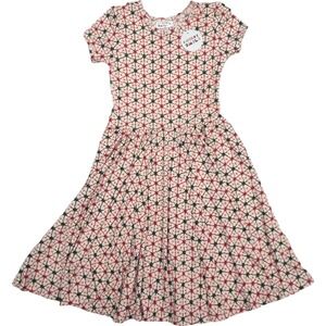Dot Smile Girls 8 10 Holiday Kaleidoscope Cap Sleeve Twirl Dress Red Green Pink